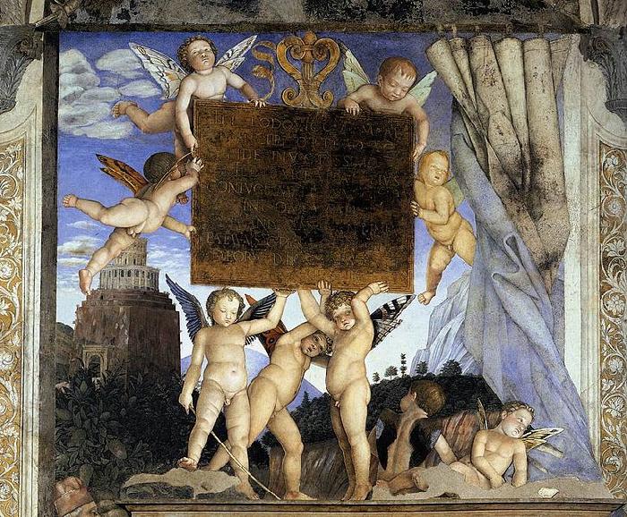 Andrea Mantegna Inscription with Putti